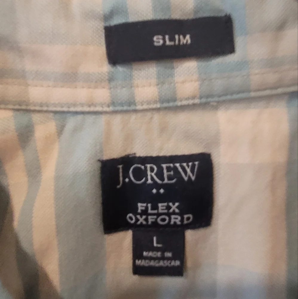J. Crew Blue and Gray Casual Button Down Shirt